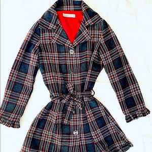 Persnickety girls ruffle plaid jacket XL / 16